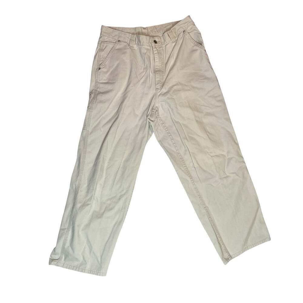 Lee Carpenter Pants Mens 36x33 Beige Khaki Work Utility Relaxed Fit